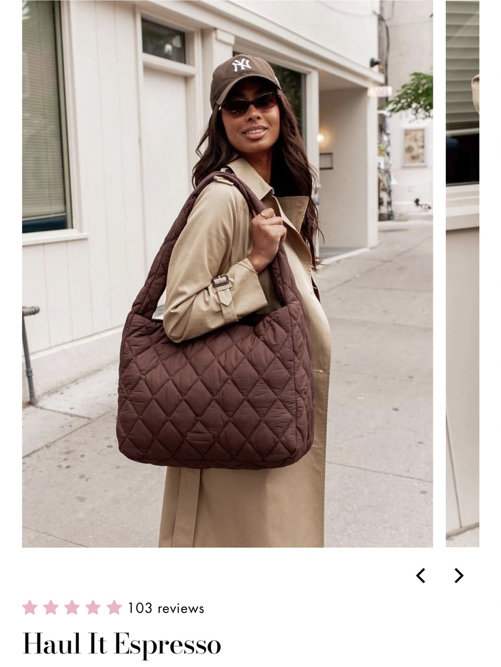 Poppy & Peonies Quilted Hobo Bag in Espresso